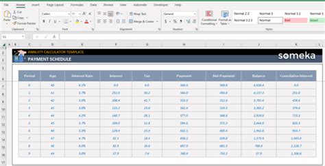 Annuity Calculator Excel Template Retirement Annuity Calculation