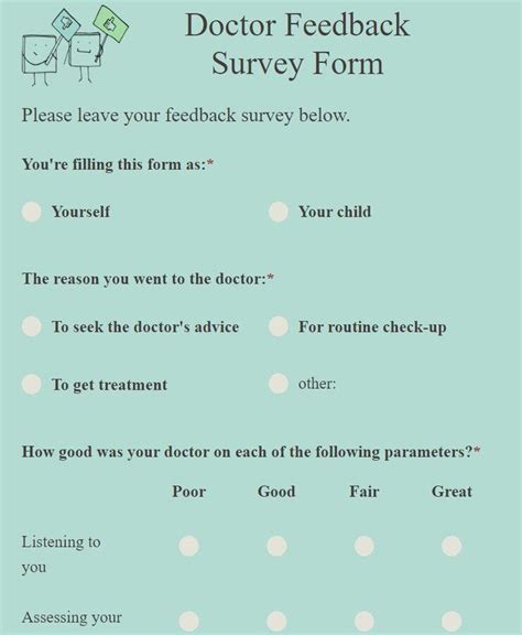 Doctor Feedback Survey Form Template Free Formbuilder