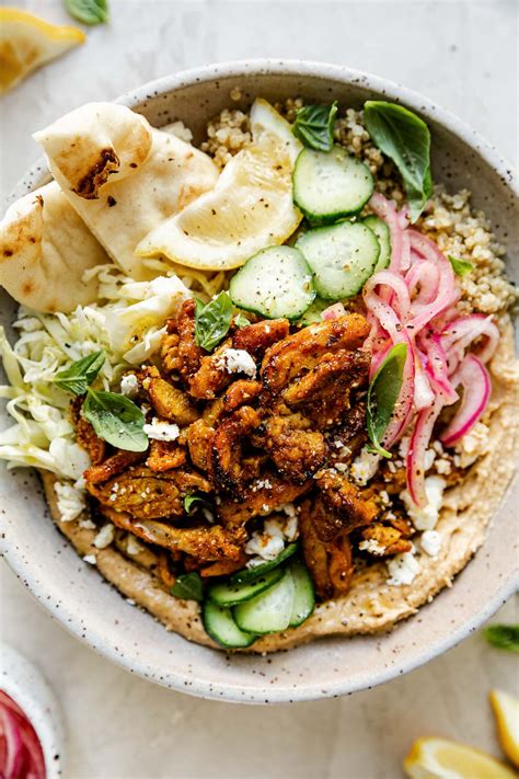 Easy Shawarma Hummus Bowls With Chicken Or Veggies Pwwb