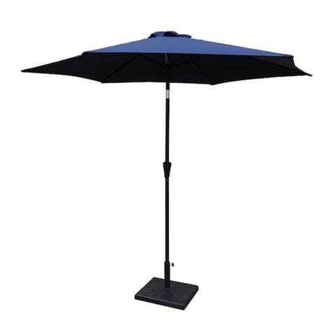 SUNRINX 8 8 Ft Aluminum Market Push Button Tilt Patio Umbrella In Navy