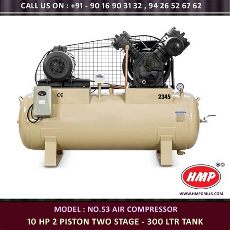 RMT 2345 10 HP 2 Piston Two Stage Air Compressor With 300 LTR Tank At