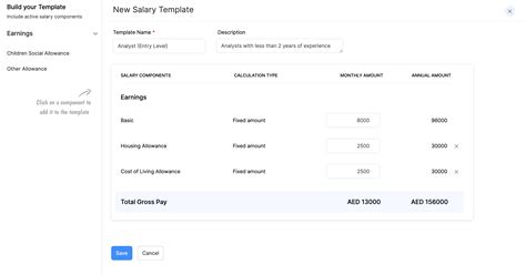 Settings Salary Templates Zoho Payroll Uae Help Help