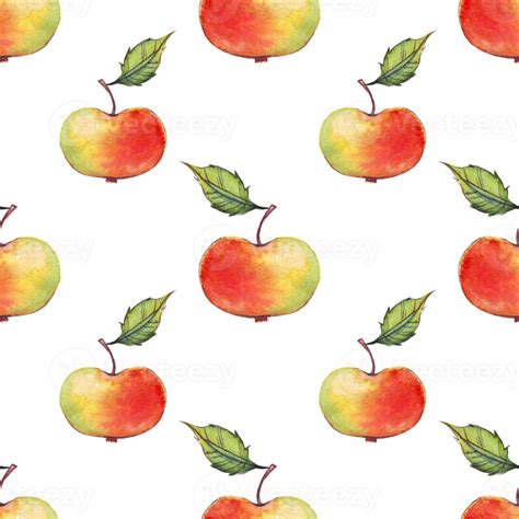 Watercolor Apples Seamless Pattern 22787025 Png