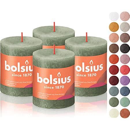 Amazon BOLSIUS 4 Pack Ash Rose Red Sunset Rustic Metallic Pillar