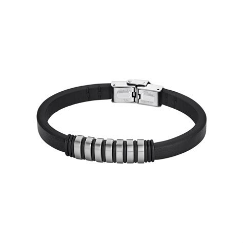 Achat Bracelet Lotus Urban Man En Acier Et Cuir Noir