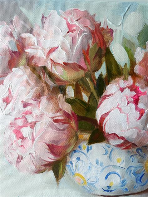 Peonies Oil Painting Canvas Original Floral Painting Blossom Flower