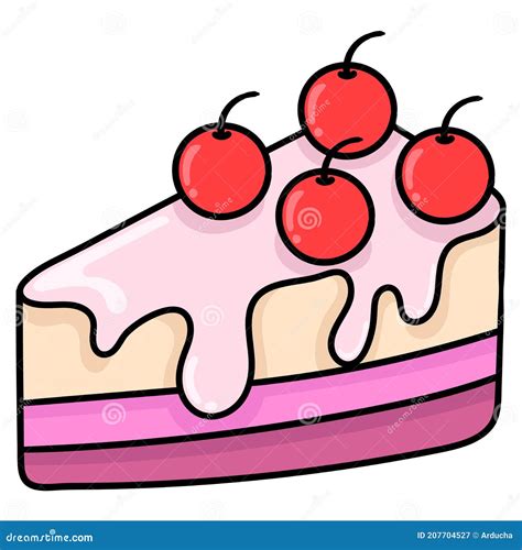 Rebanada De Pastel De Postre Comida Dulce Imagen De Icono De Doodle