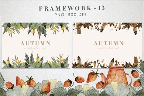 Autumn Tea Watercolor Set By By Anna Sokol TheHungryJPEG