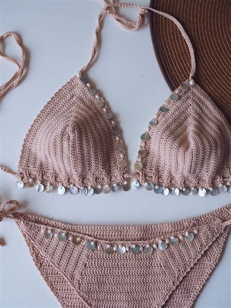 H Kel Bikini H Kel Bikini Set Mit Muscheln Und Nat Rlicher Etsy