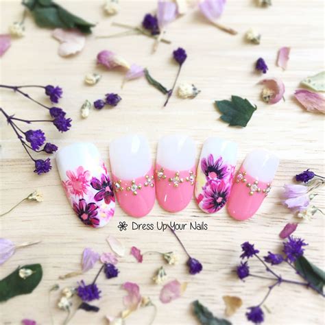 Spring Nail Garden Flower Manicure Maniqure Nail Salon