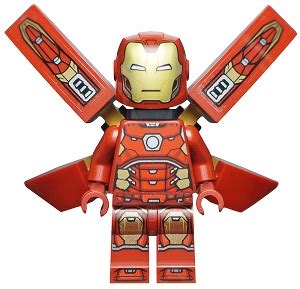 LEGO Iron Man With Silver Hexagon On Chest Wings With Stickers Sh673s