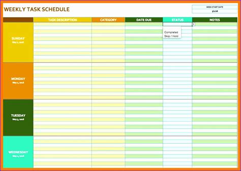 Weekly Task List Template Excel ~ Excel Templates