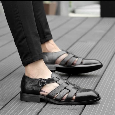 Rieker Shoes Rieker Antistress Black Leather Fisherman Sandals