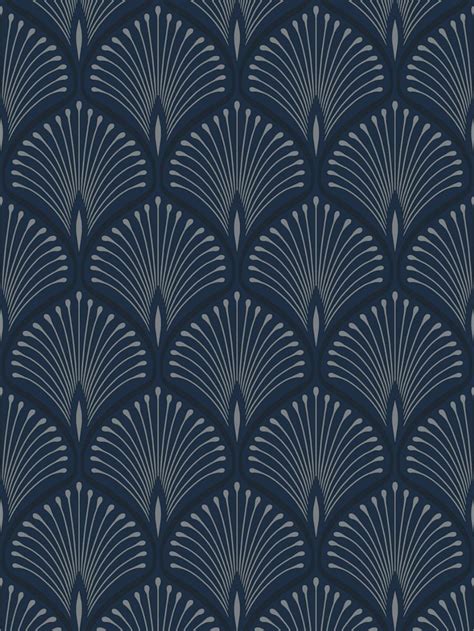 Layla Art Deco Wallpaper Navy Blue Grandeco Gv3103 Art Deco Wallpaper Navy Wallpaper Blue