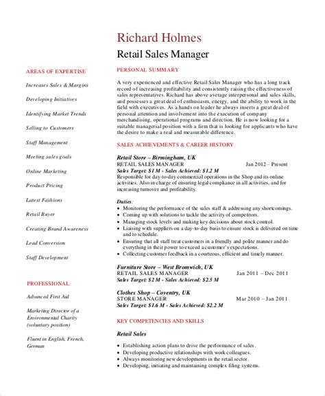 Free 5 Retail Resume Objective Templates In Ms Word Pdf