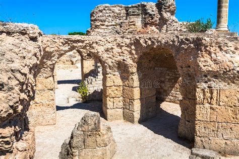 Alte Ruinen Von Karthago Tunesien Stockfoto Bild Von Tunis Ber Hmt