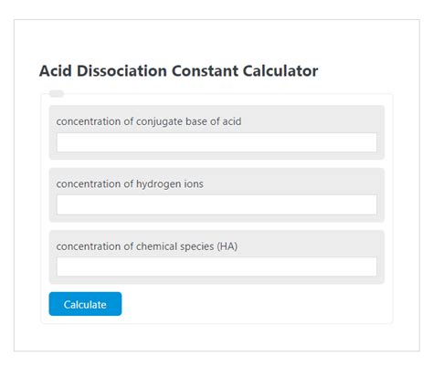 Acid Dissociation Constant Calculator - Calculator Academy