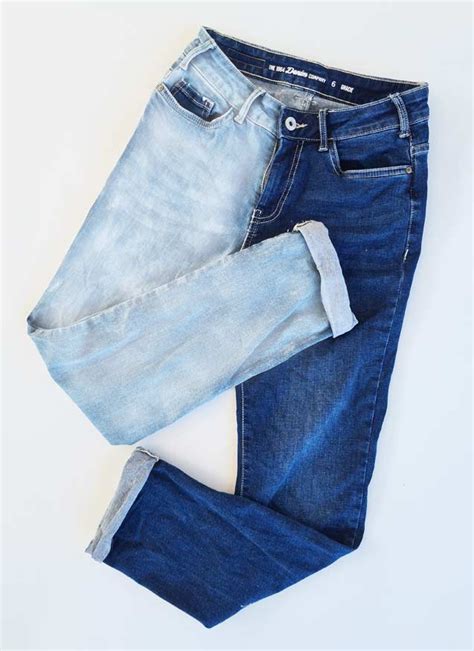 How To Bleach Your Jeans Two Tone One Leg Fashion Trend Fashion Diy Bleach Jeans Diy Denim