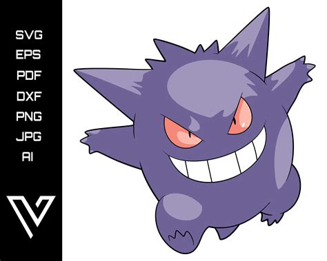 Gengar Pokemon Svg Cricut Cut File Silhouette Vector Artwork Etsy