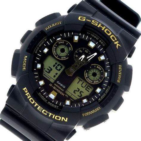 Casio G Shock Mens Analogue Digital Black Gold Watch Ga100gbx 1a9 Ga