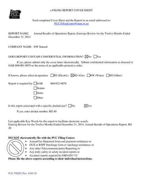 Fillable Online E Filing Report Cover Sheet Send Completed Cover Sheet