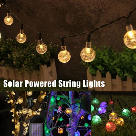 Solar Powered LED Luzes Cordas Jardim Ao Ar Livre Quintal Lâmpada Corda