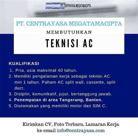 Lowongan Teknisi AC Tangerang AtmaGo