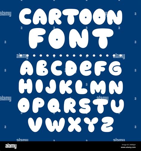 Funny Cartoon Font Vector Doodle Line Illustration Letters Trendy