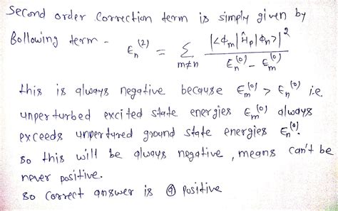 Quantum Mechanics Perturbation Theory Second Order Energy Correction