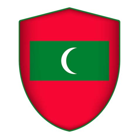 Premium Vector Maldives Flag In Shield Shape Vector Illustration