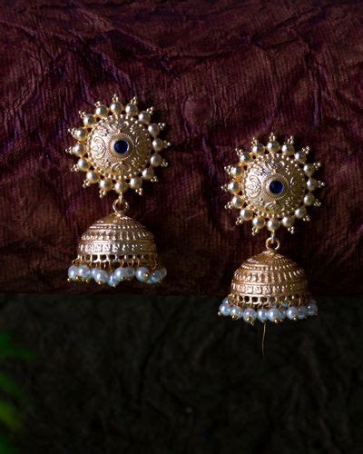 Chakra Stone And Pearl Jhumka By Studio B The Secret Label