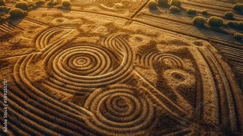 Stunning Display Of Crop Circles Designed With Intricate Patterns And