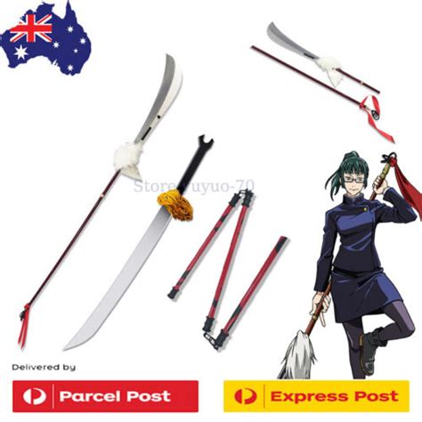 Jujutsu Kaisen Zenin Maki Weapon Wooden PVC GUANDAO Triple Staff