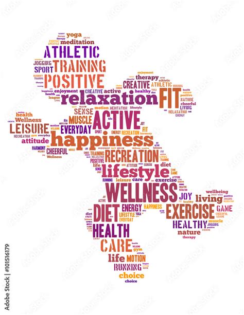 Wellness Exercise Word Cloud Concept 8 Stock イラスト Adobe Stock