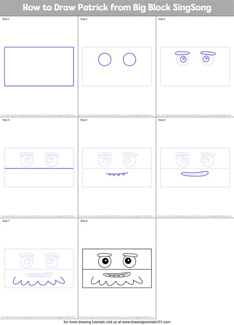 How To Draw Patrick From Big Block Singsong Big Block Singsong Step