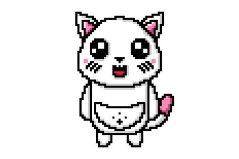 Pixel Art Cute Cat Illustration Design Graphic By Hiskia Revaldo