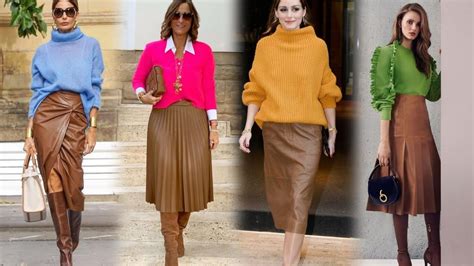 LOOKs SAIA MARRON DE MODA L COMBINACIONES ELEGANTES Y MODERNAS