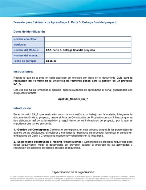 Trabajo EA 7 Formato Para Evidencia De Aprendizaje 7 Parte 3