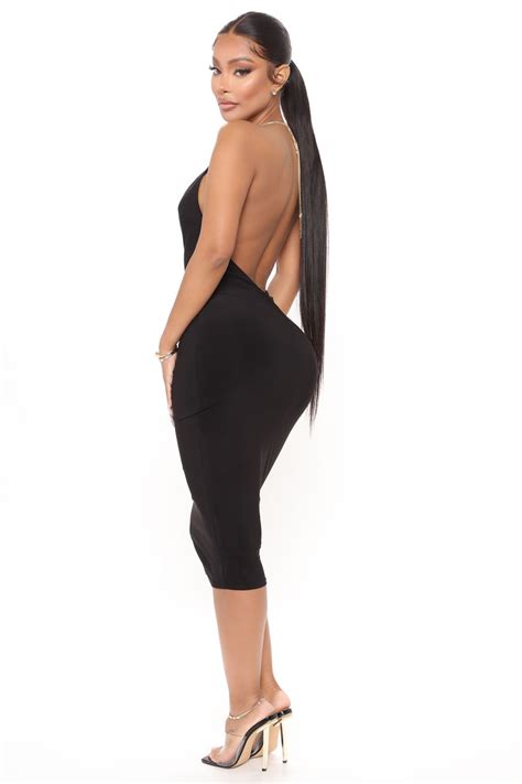 Back In Chains Midi Dress Black Fashion Nova Dresses Fashion Nova