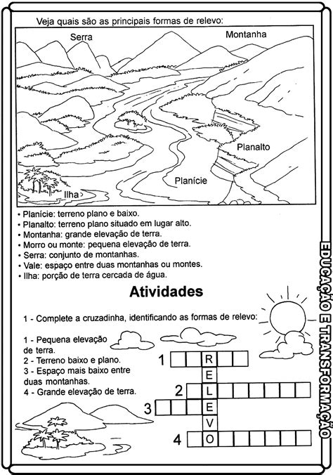 Atividades Sobre O Relevo Brasileiro Para Imprimir Dde