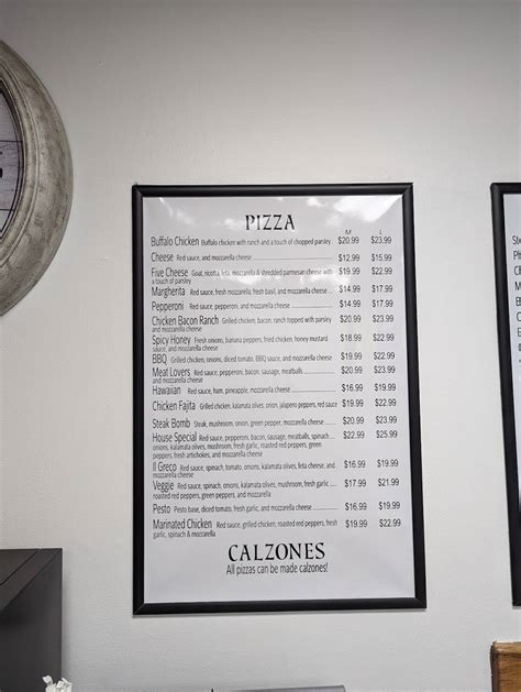 Menu at College Pizza pizzeria, Boston