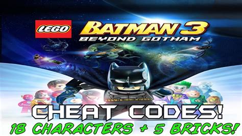 Lego Batman 3 Beyond Gothem CHEAT CODES 18 Characters 5 Red Bricks