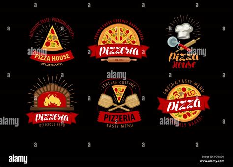 Pizza Pizzeria Logo Or Icon Element For Menu Design Restaurant Or