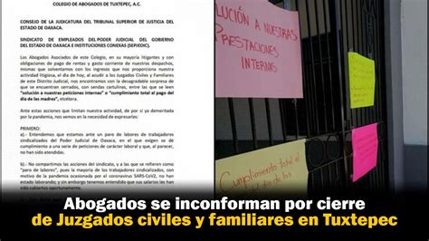 Abogados Se Inconforman Por Cierre De Juzgados Civiles Y Familiares En