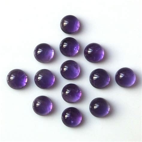 Pieces Mm Amethyst Cabochon Round Gemstone Calibrated Size Etsy