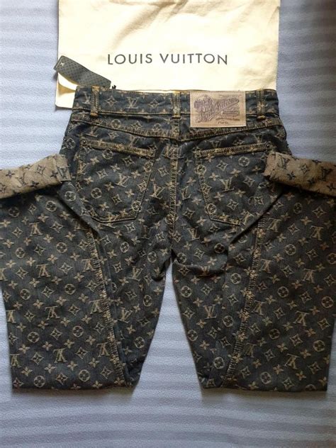 Louis Vuitton Lv Brown Monogram Denim Jeanspants Womens Fashion