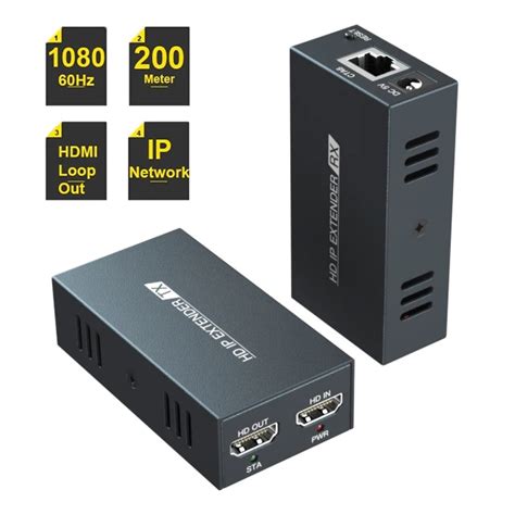 New HDMI Extender Over IP 200M HDMI Transmitter Receiver HDMI Extensor