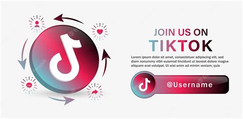 Premium Vector Follow Us On Tiktok Social Media Banner With 3d Logo