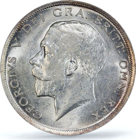 United Kingdom Great Britain 1 2 Crown George V Coinage KM 818 1 AU58