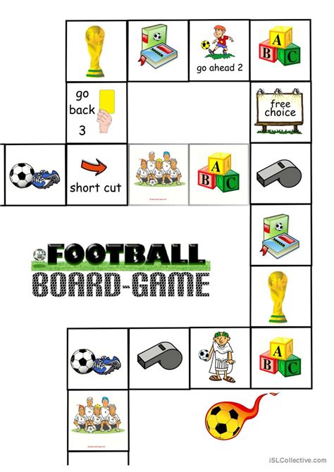 Soccer/Football Board Game (1c) - Bo…: English ESL worksheets pdf & doc